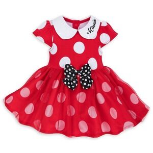 Disney Store Baby Girls 6-9M Minnie Mouse Polka-dot Tutu‎ Bodysuit Dress Costume